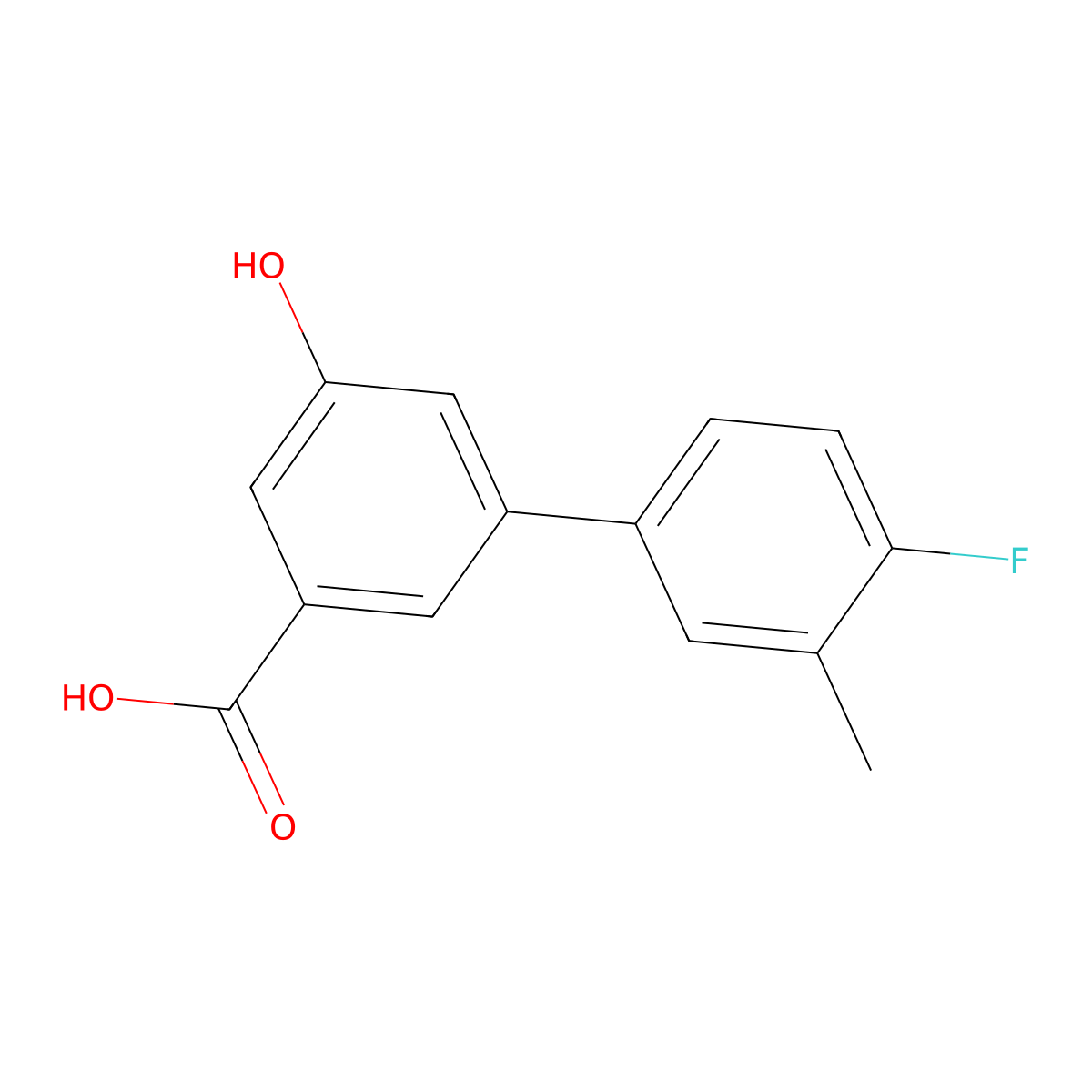 3-(4-Fluoro-3-methylphenyl)-5-hydroxybenzoic acid molecular structure, CAS 1261926-19-5