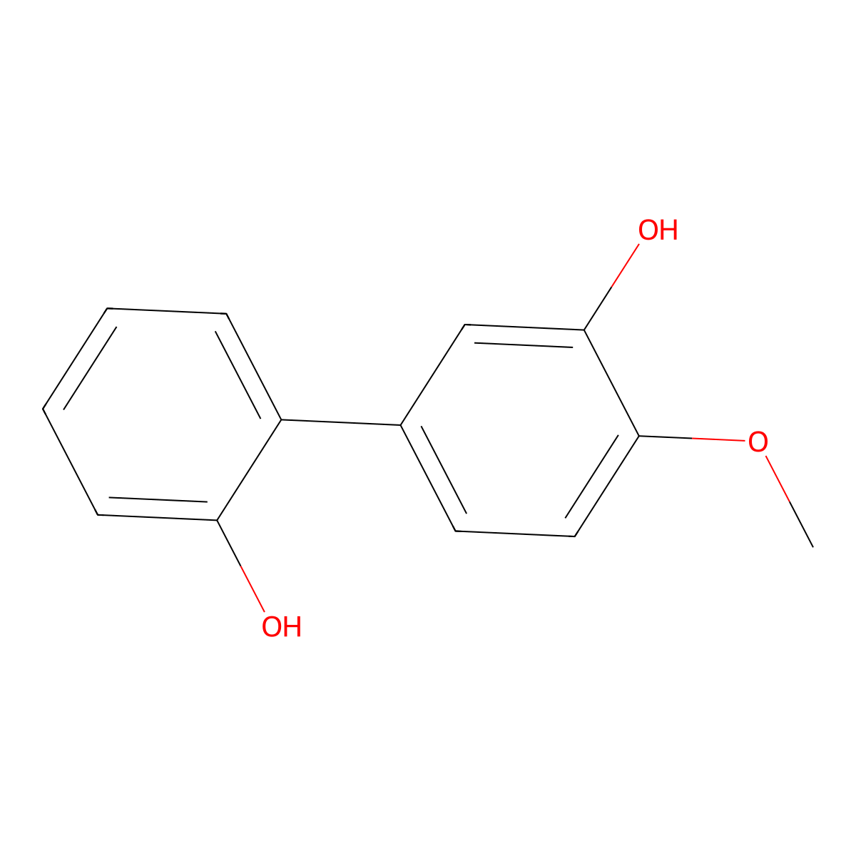 5-(2-Hydroxyphenyl)-2-methoxyphenol molecular structure, CAS 1261926-22-0