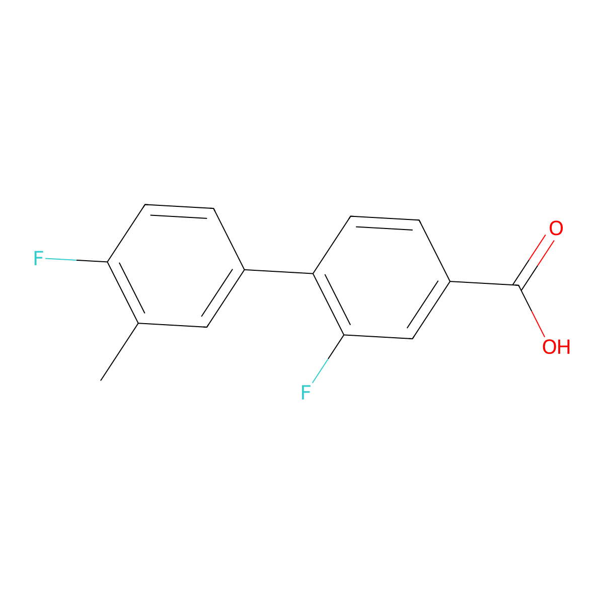 3-Fluoro-4-(4-fluoro-3-methylphenyl)benzoic acid molecular structure, CAS 1261926-23-1