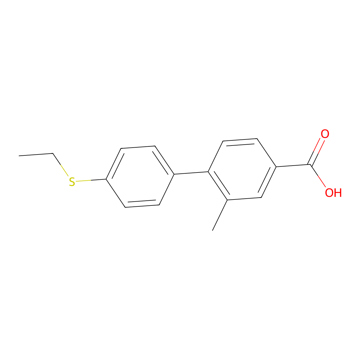 4-(4-Ethylthiophenyl)-3-methylbenzoic acid molecular structure, CAS 1261926-24-2
