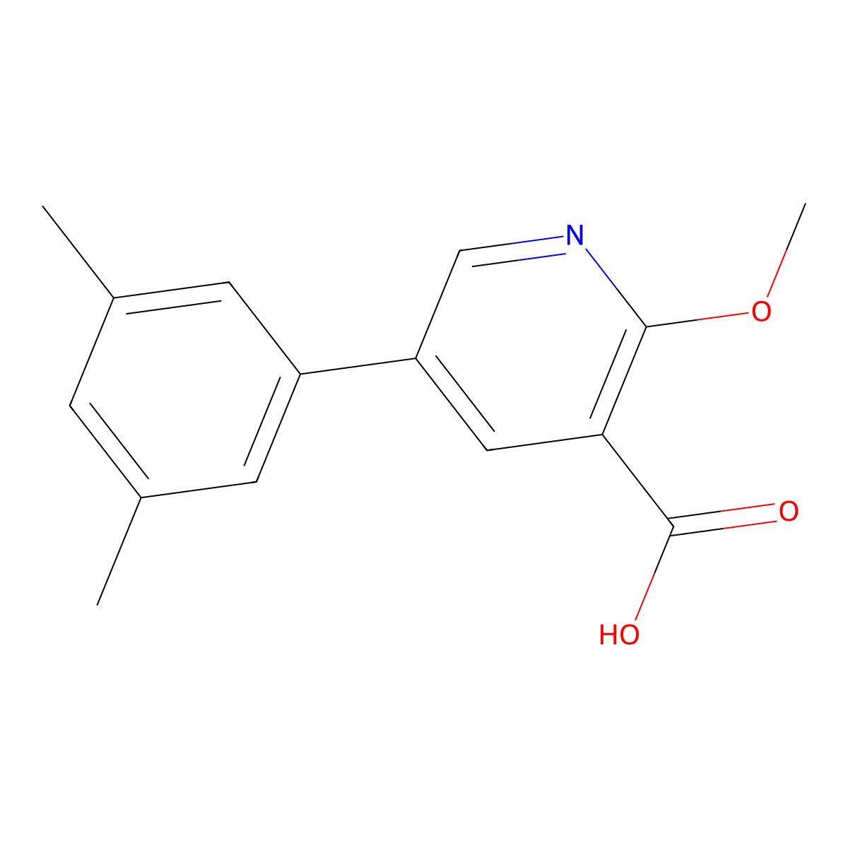 5-(3,5-Dimethylphenyl)-2-methoxynicotinic acid molecular structure, CAS 1261926-32-2