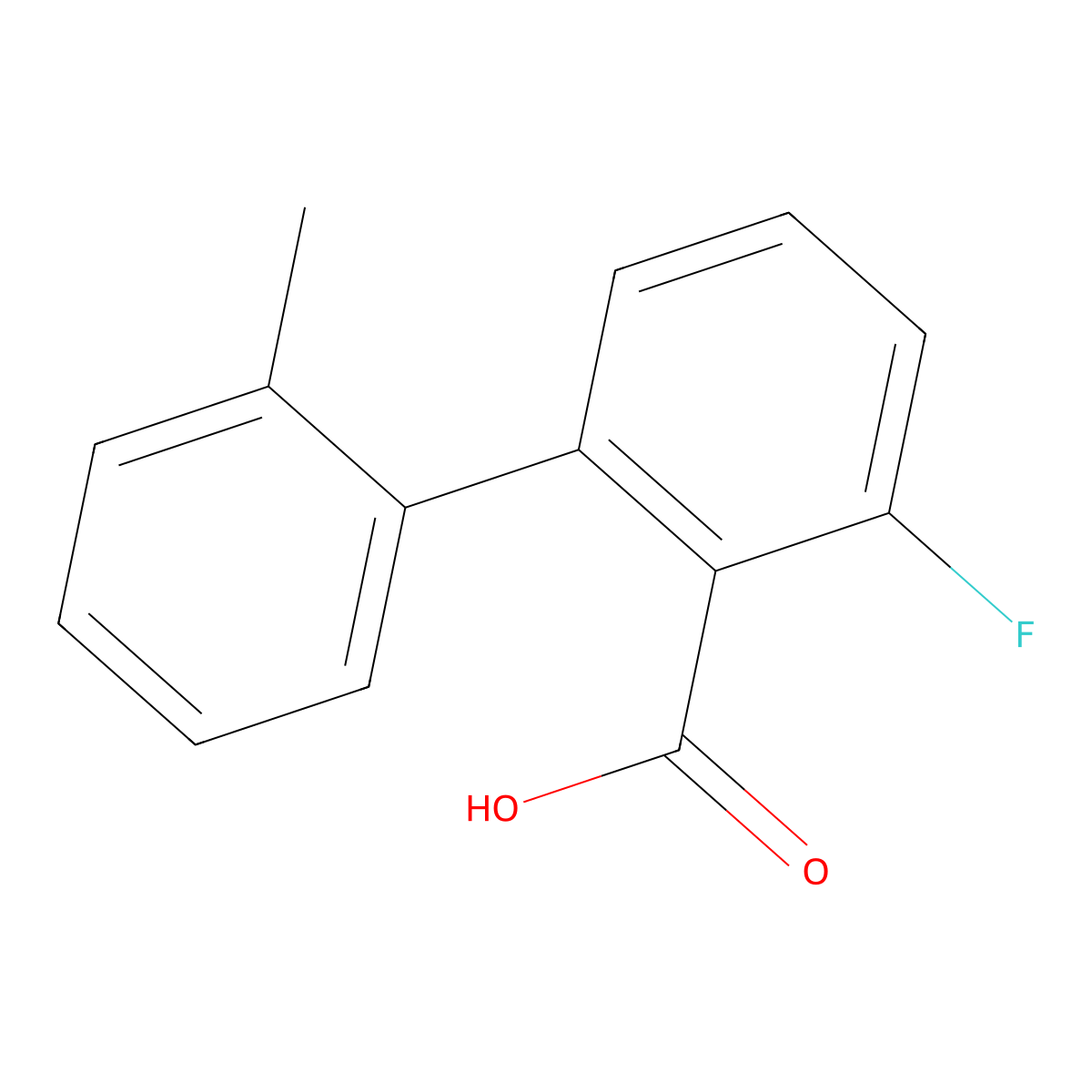6-Fluoro-2-(2-methylphenyl)benzoic acid molecular structure, CAS 1261926-33-3