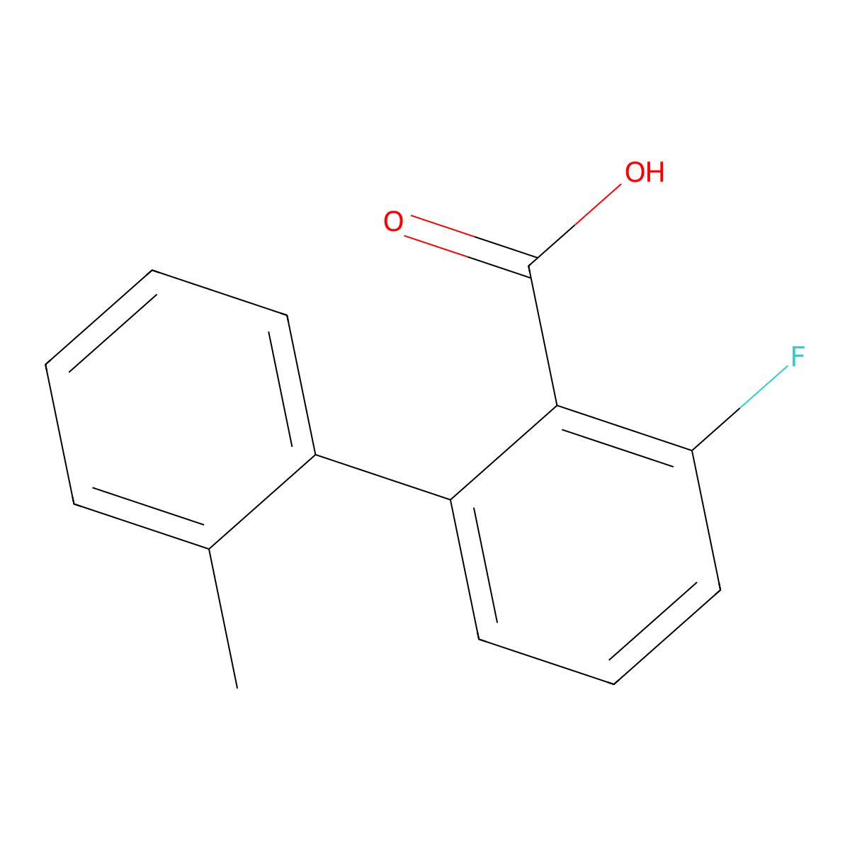 6-Fluoro-2-(2-methylphenyl)benzoic acid molecular structure, CAS 1261926-33-3