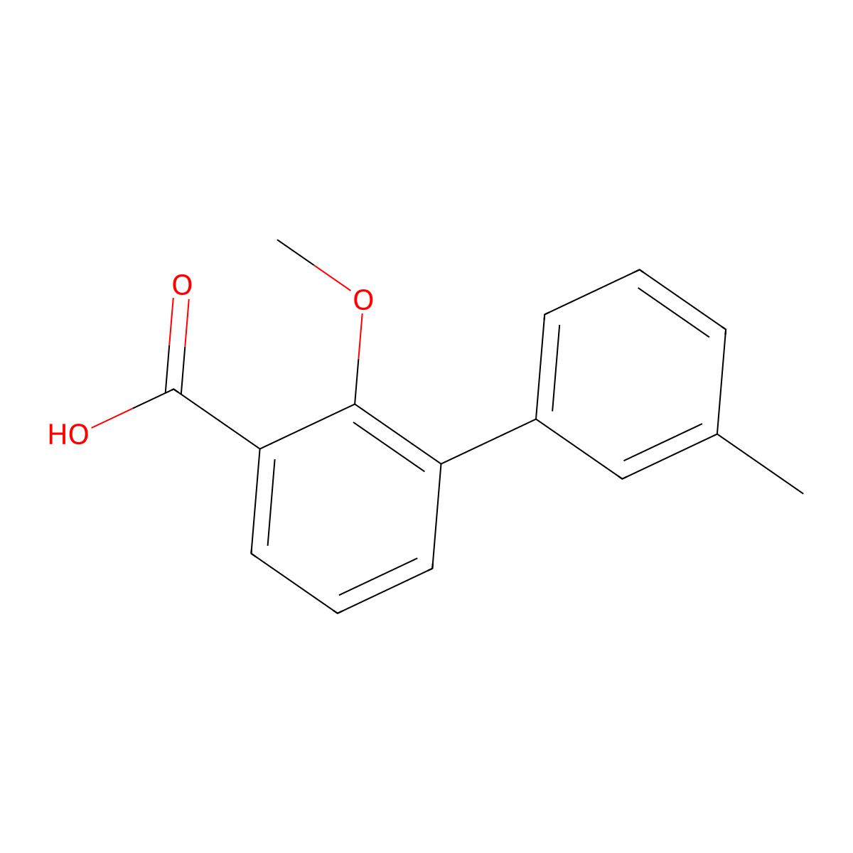 2-Methoxy-3-(3-methylphenyl)benzoic acid molecular structure, CAS 1261926-37-7