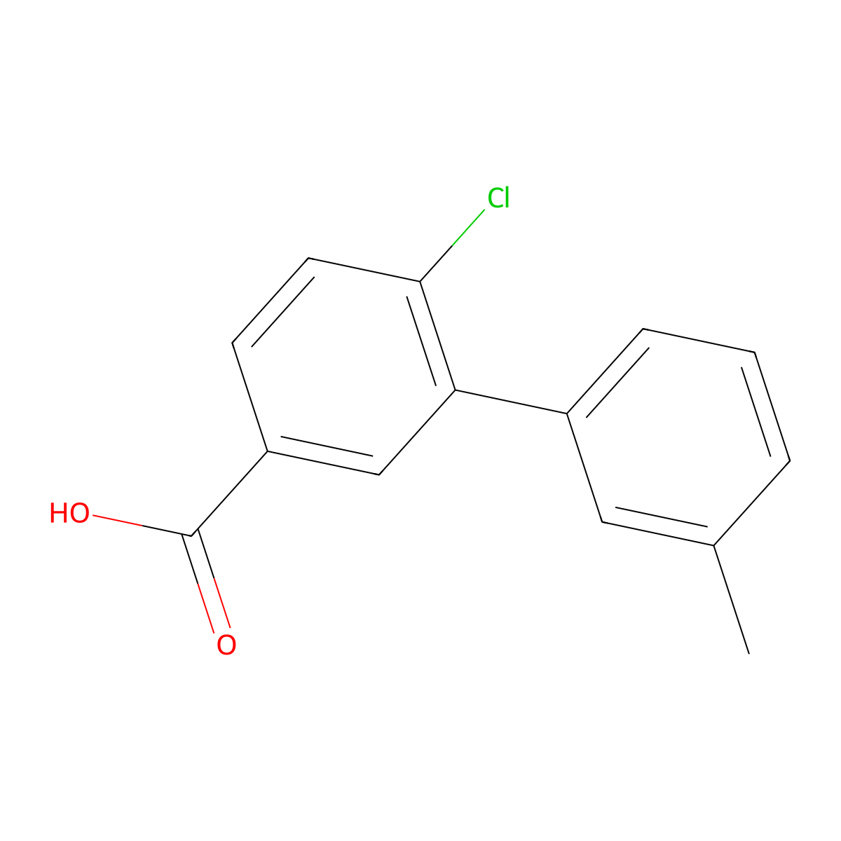 4-Chloro-3-(3-methylphenyl)benzoic acid molecular structure, CAS 1261926-42-4