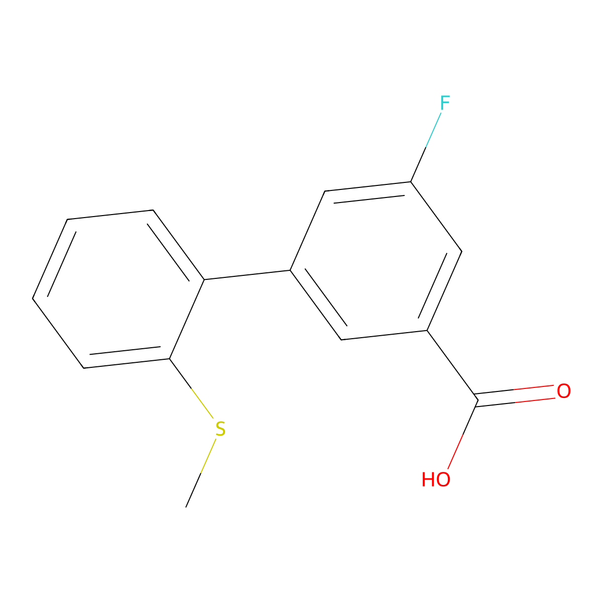 5-Fluoro-3-(2-methylthiophenyl)benzoic acid molecular structure, CAS 1261926-44-6