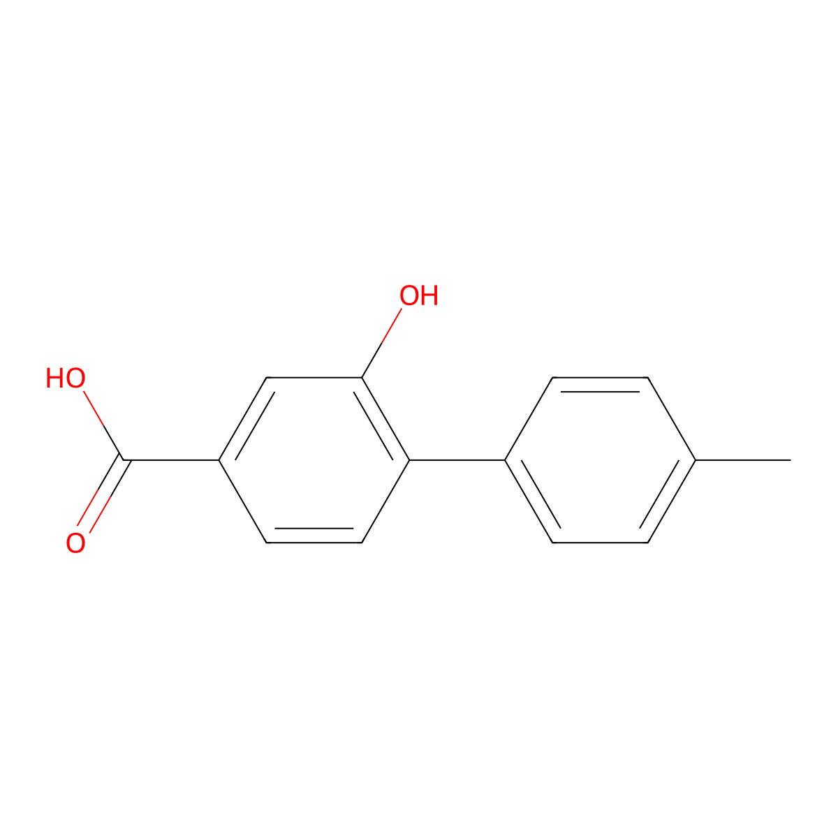 3-Hydroxy-4-(4-methylphenyl)benzoic acid molecular structure, CAS 1261926-50-4