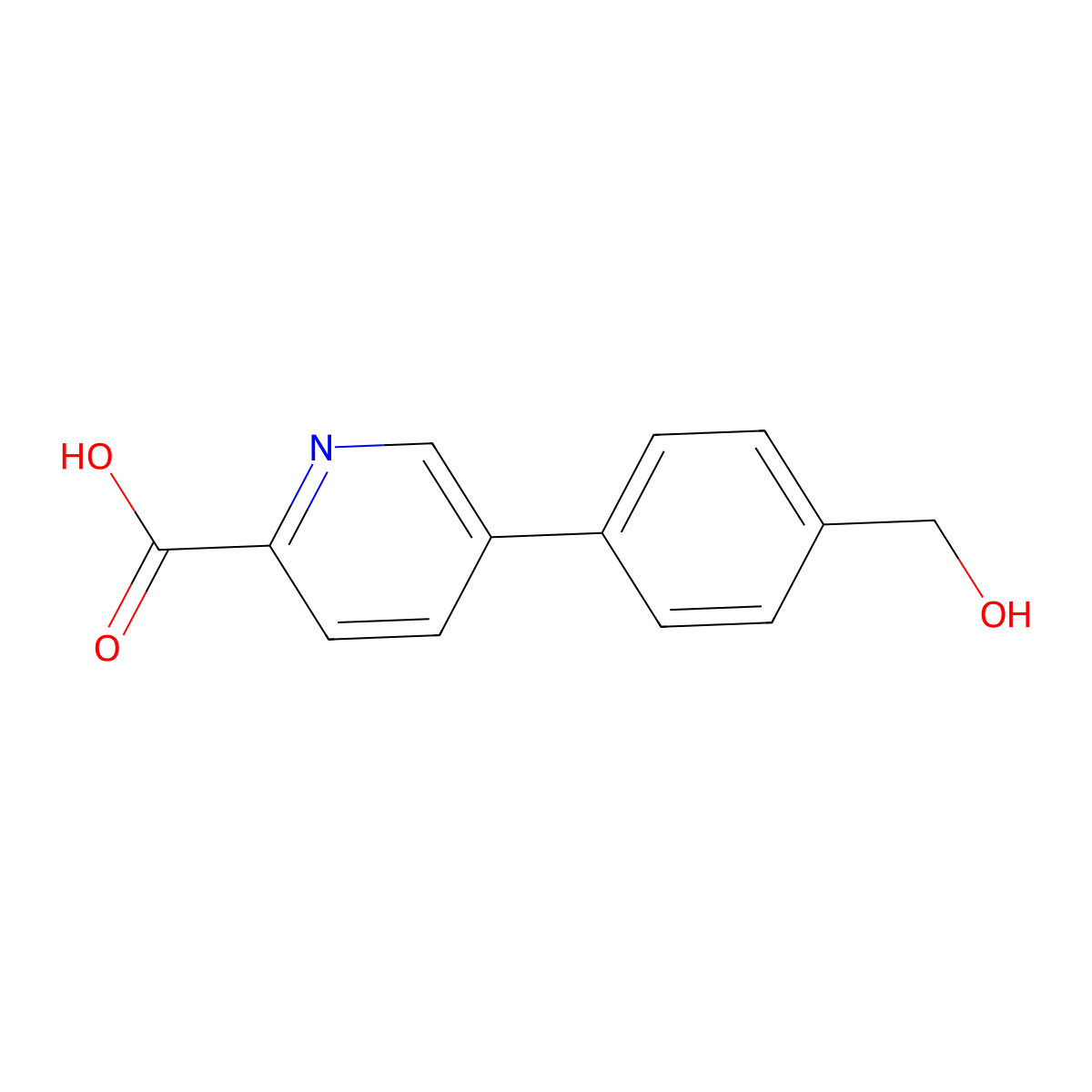 5-(4-Hydroxymethylphenyl)picolinic acid molecular structure, CAS 1261926-63-9