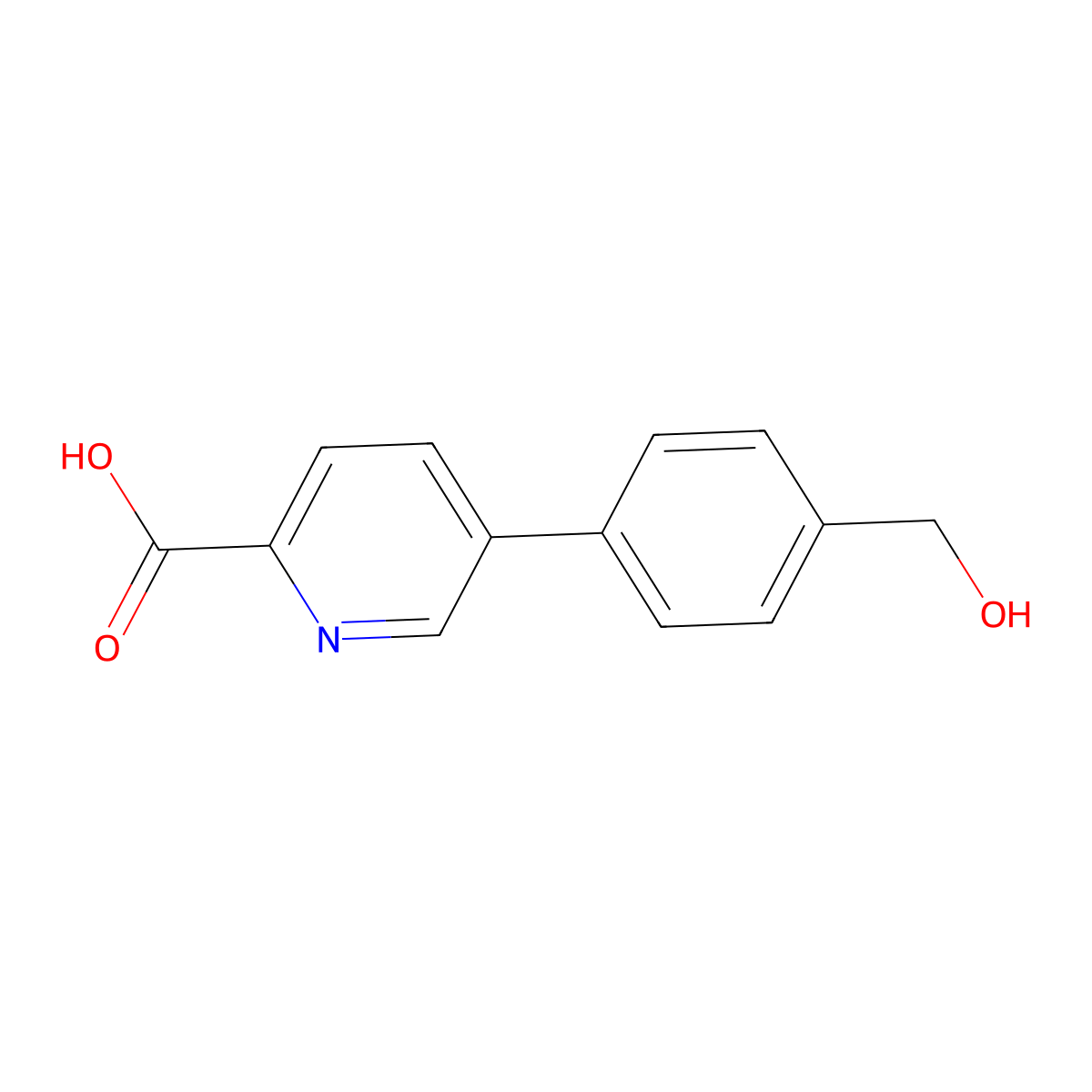 5-(4-Hydroxymethylphenyl)picolinic acid molecular structure, CAS 1261926-63-9