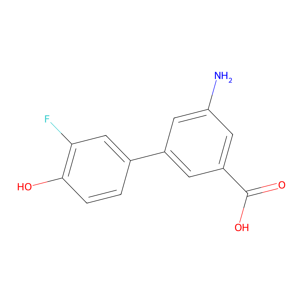 3-Amino-5-(3-fluoro-4-hydroxyphenyl)benzoic acid molecular structure, CAS 1261926-66-2