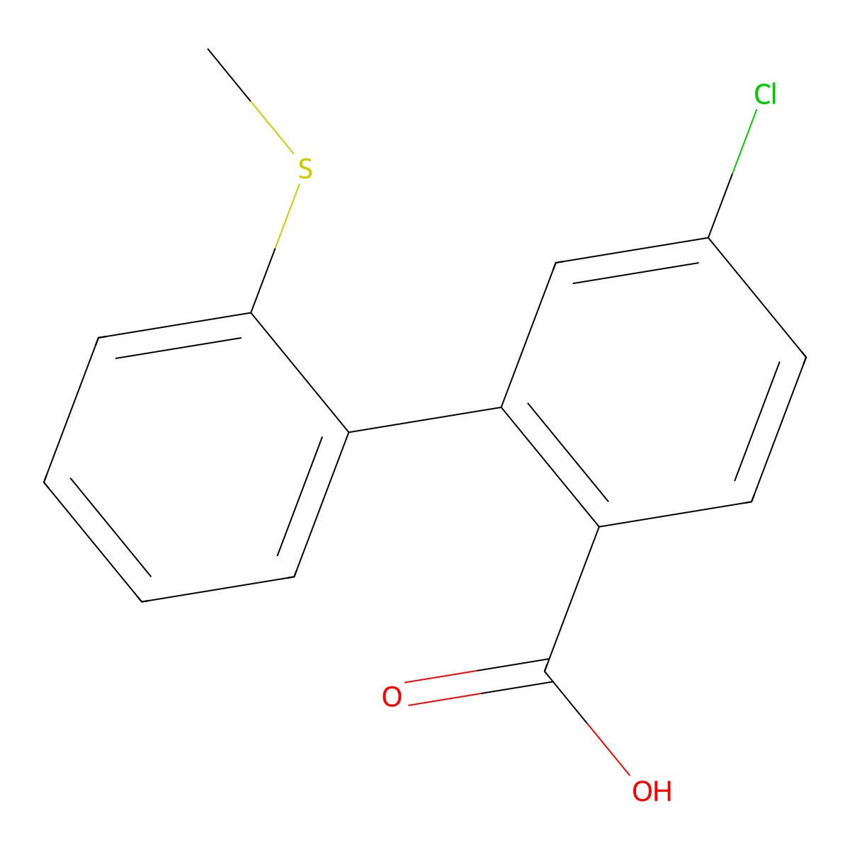 4-Chloro-2-(2-methylthiophenyl)benzoic acid molecular structure, CAS 1261926-76-4