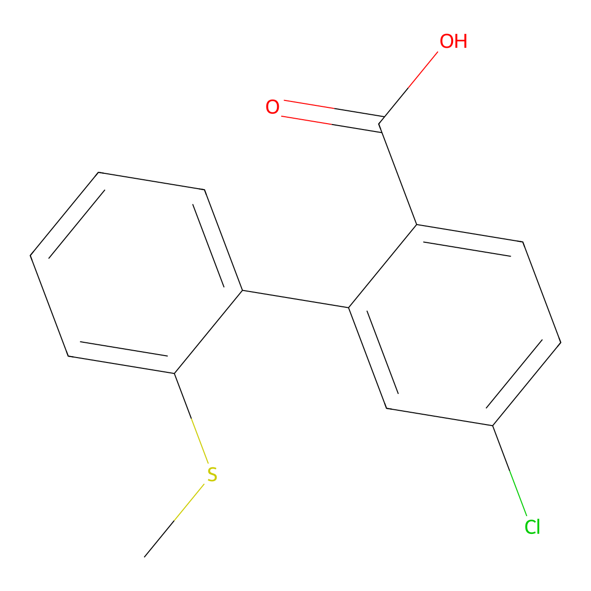 4-Chloro-2-(2-methylthiophenyl)benzoic acid molecular structure, CAS 1261926-76-4