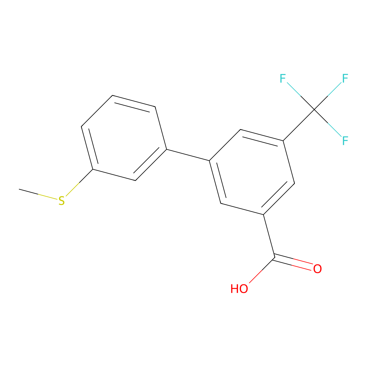 3-(3-Methylthiophenyl)-5-trifluoromethylbenzoic acid molecular structure, CAS 1261926-97-9