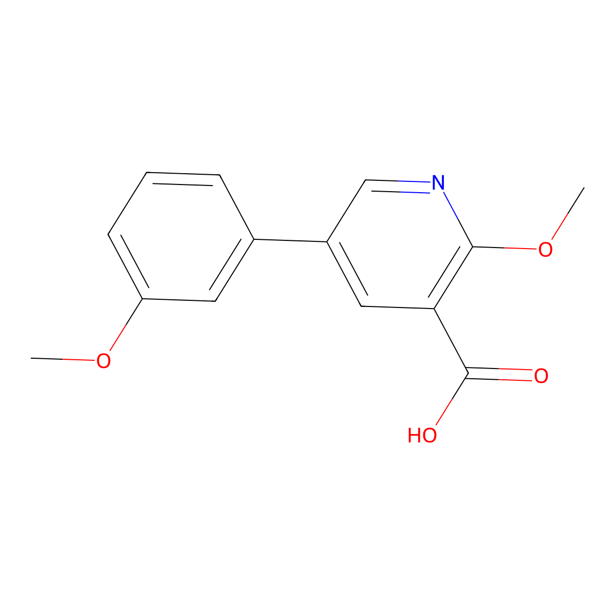 2-Methoxy-5-(3-methoxyphenyl)nicotinic acid molecular structure, CAS 1261927-01-8