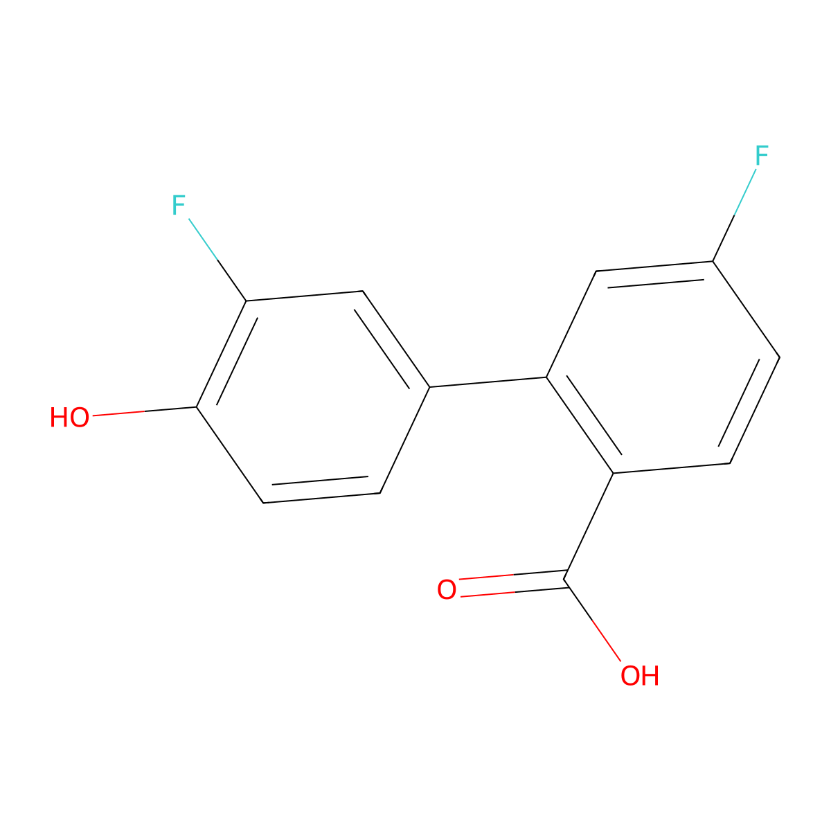 4-Fluoro-2-(3-fluoro-4-hydroxyphenyl)benzoic acid molecular structure, CAS 1261927-02-9