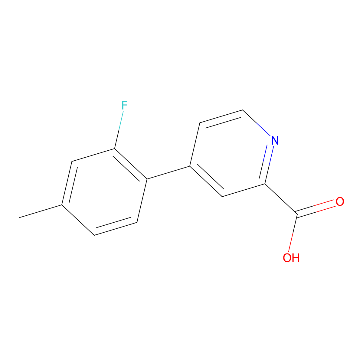 4-(2-Fluoro-4-methylphenyl)picolinic acid molecular structure, CAS 1261927-05-2