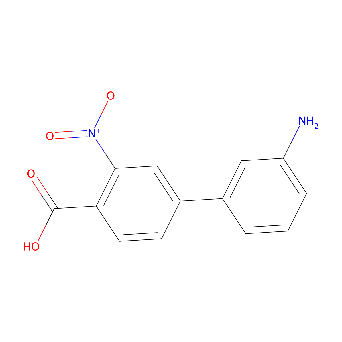 4-(3-Aminophenyl)-2-nitrobenzoic acid molecular structure, CAS 1261927-11-0