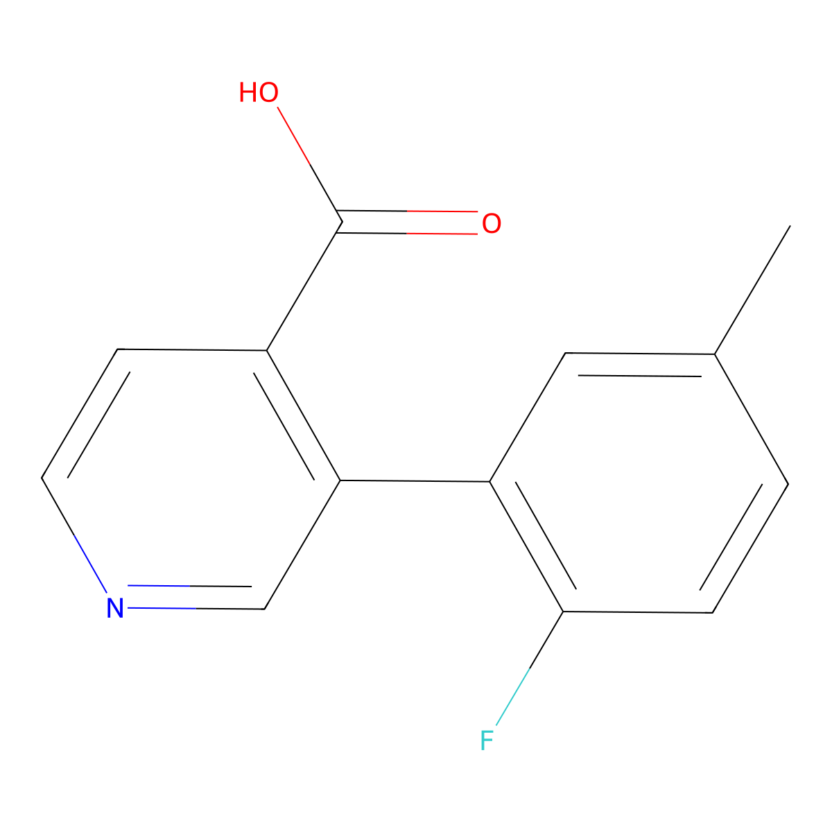 3-(2-Fluoro-5-methylphenyl)isonicotinic acid molecular structure, CAS 1261927-13-2