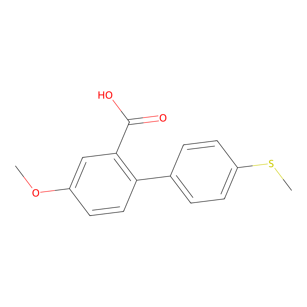 5-Methoxy-2-(4-methylthiophenyl)benzoic acid molecular structure, CAS 1261927-14-3