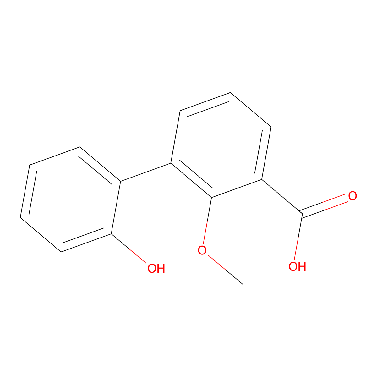 3-(2-Hydroxyphenyl)-2-methoxybenzoic acid molecular structure, CAS 1261927-16-5