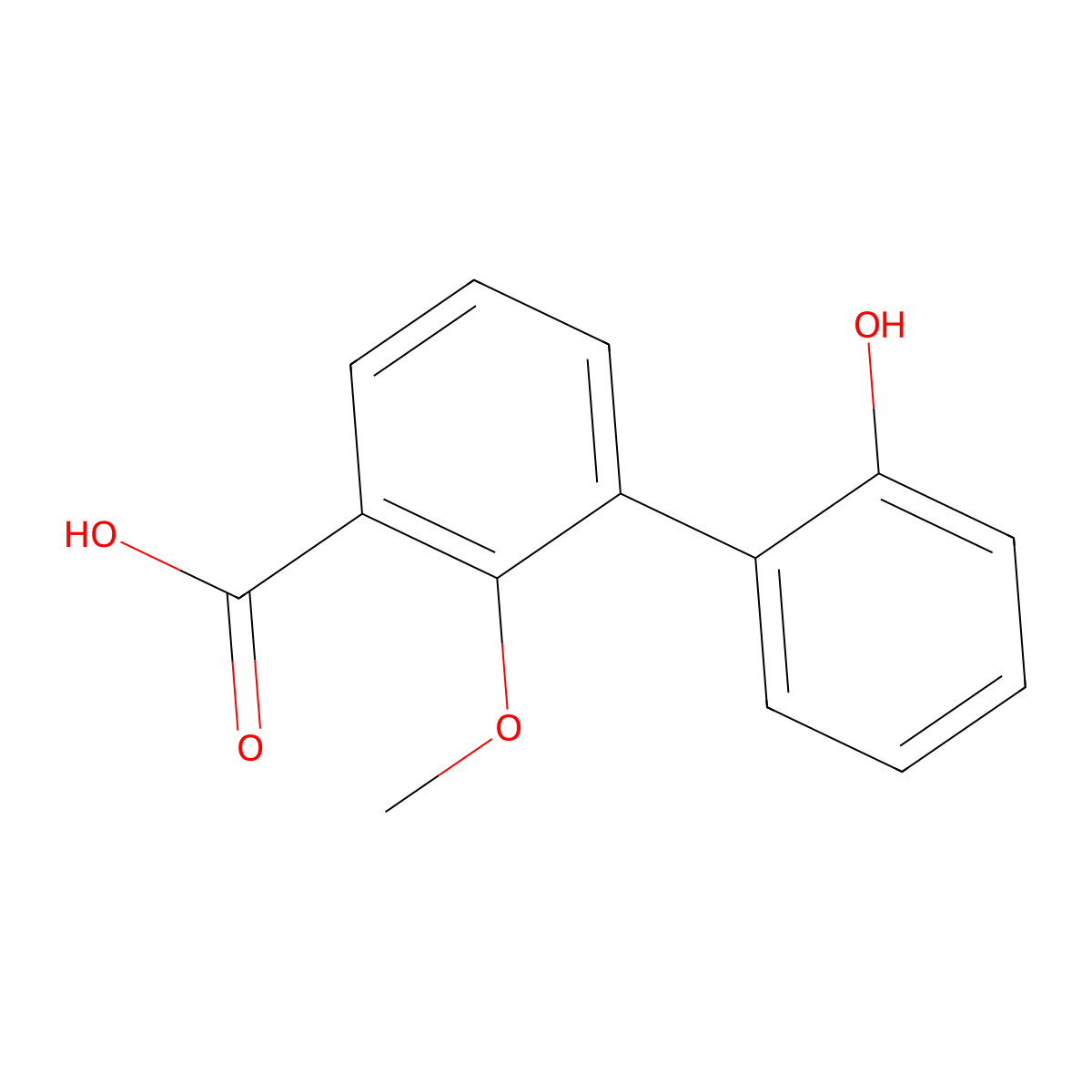 3-(2-Hydroxyphenyl)-2-methoxybenzoic acid molecular structure, CAS 1261927-16-5