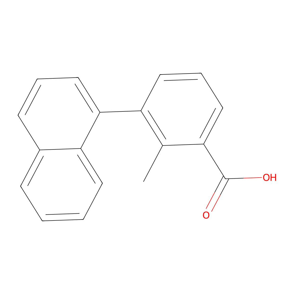 2-Methyl-3-(naphthalen-1-yl)benzoic acid molecular structure, CAS 1261927-25-6