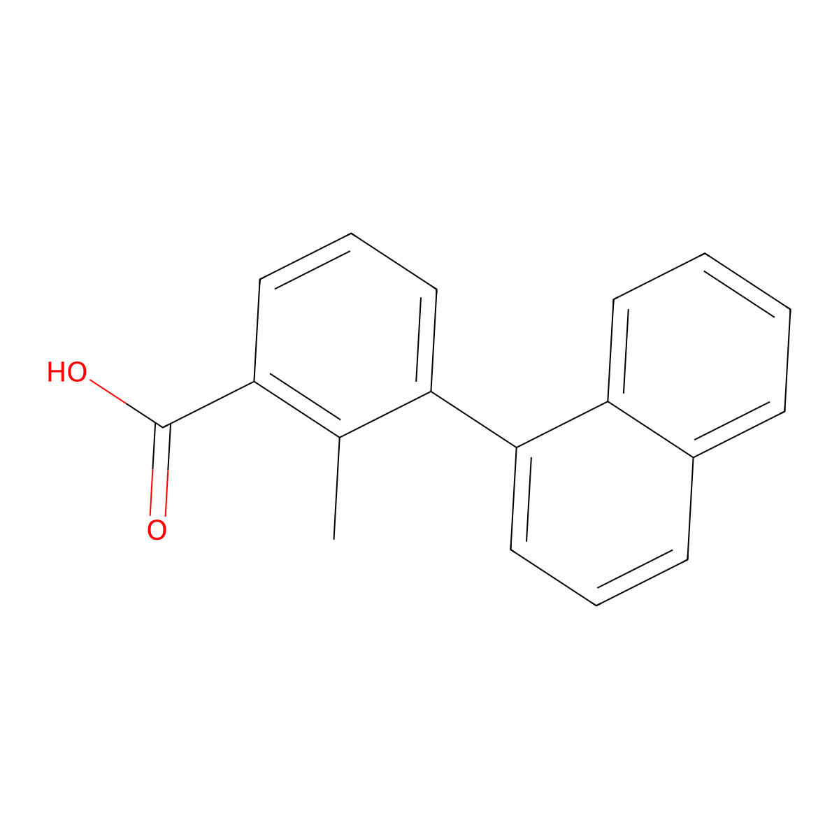 2-Methyl-3-(naphthalen-1-yl)benzoic acid molecular structure, CAS 1261927-25-6