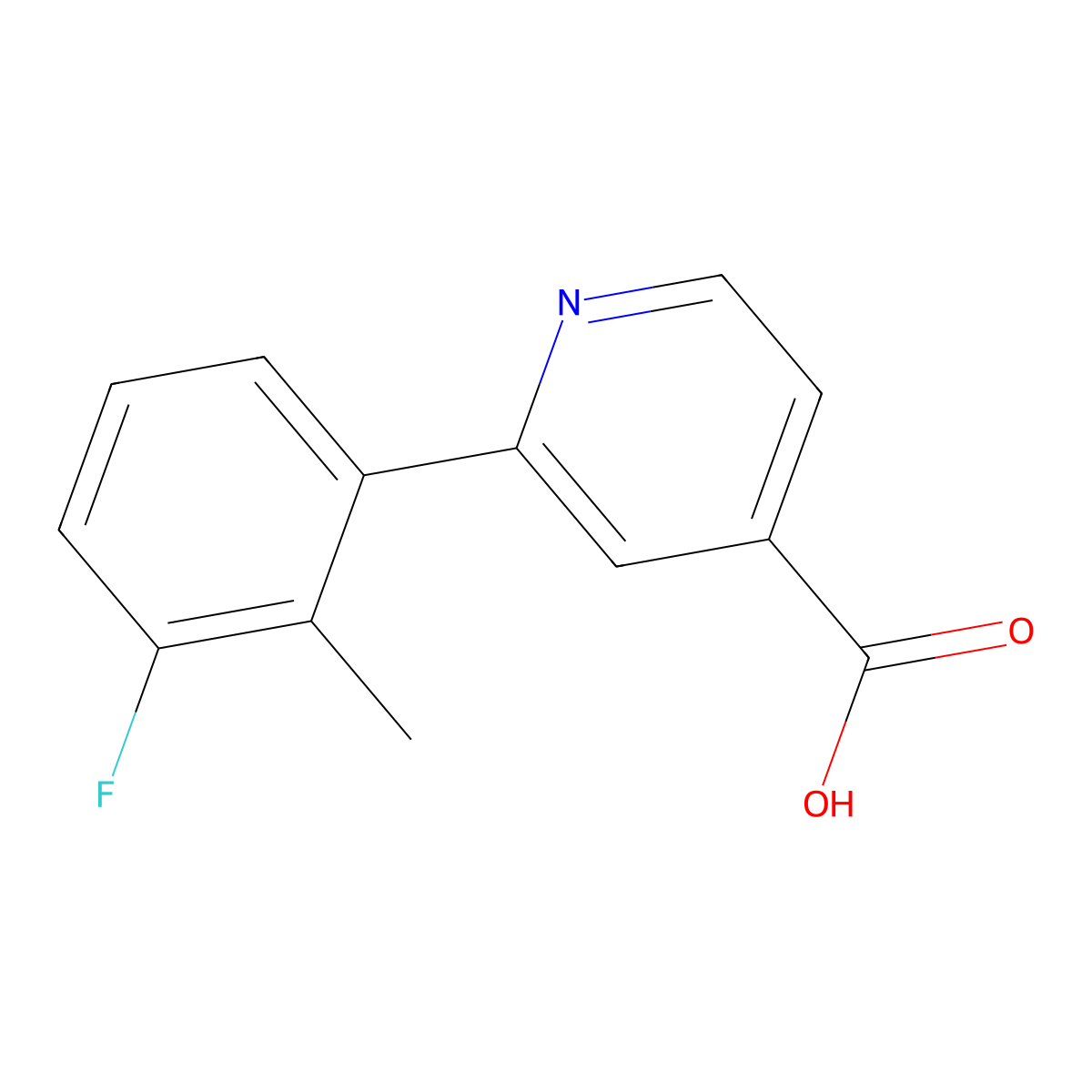 2-(3-Fluoro-2-methylphenyl)isonicotinic acid molecular structure, CAS 1261927-26-7