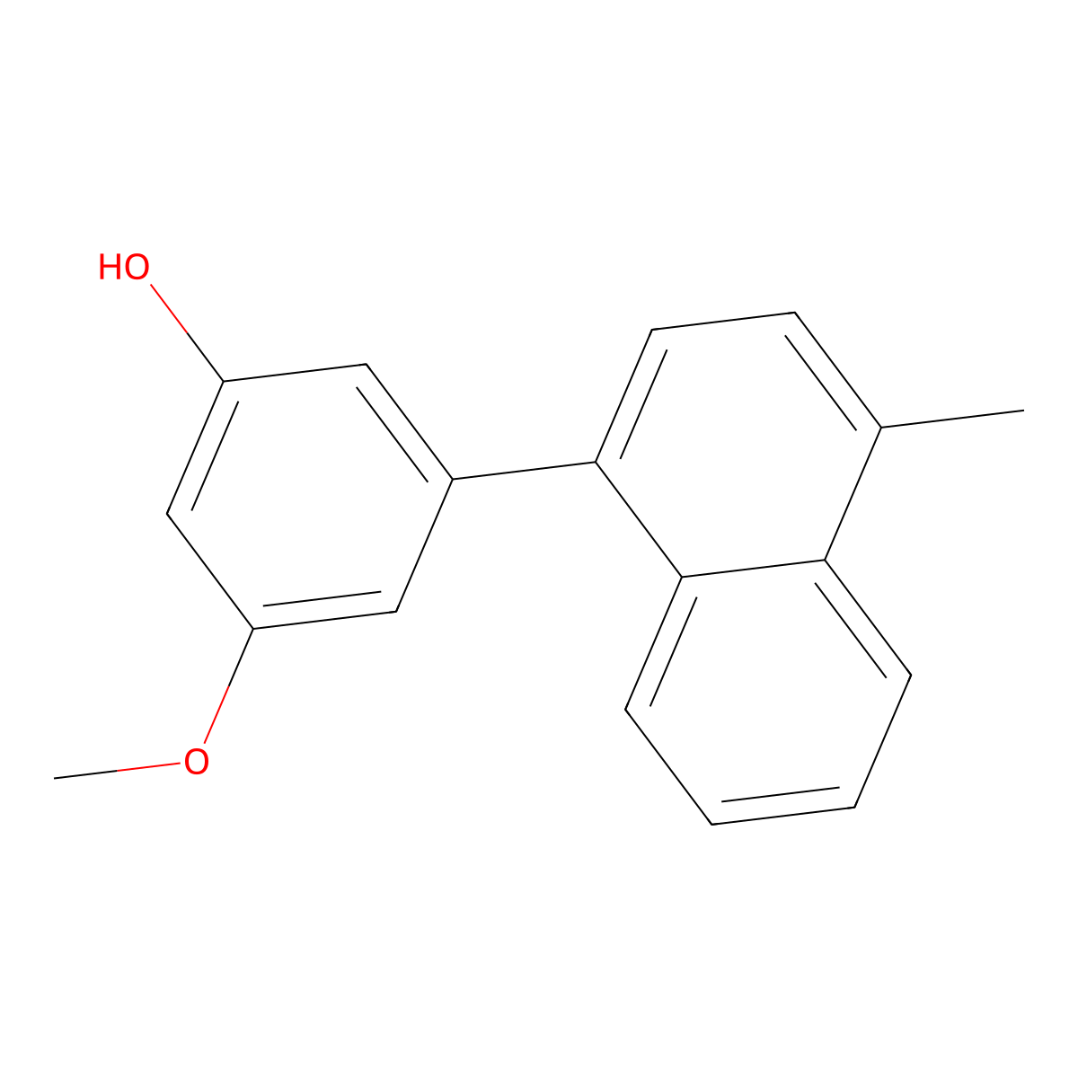 3-Methoxy-5-(4-methylnaphthalen-1-yl)phenol molecular structure, CAS 1261927-29-0