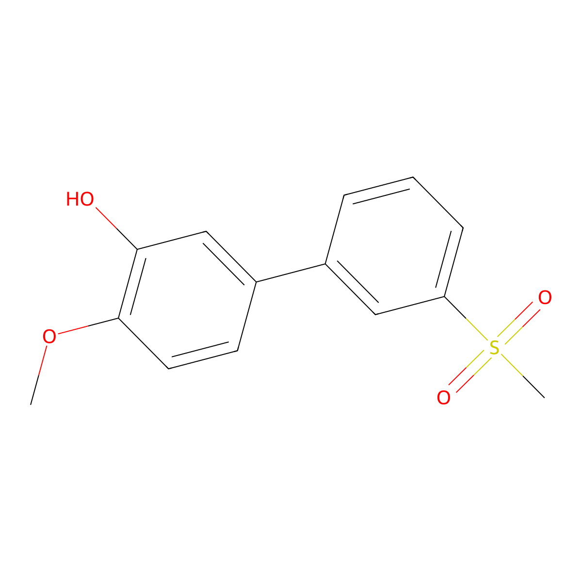 2-Methoxy-5-(3-methylsulfonylphenyl)phenol molecular structure, CAS 1261927-34-7