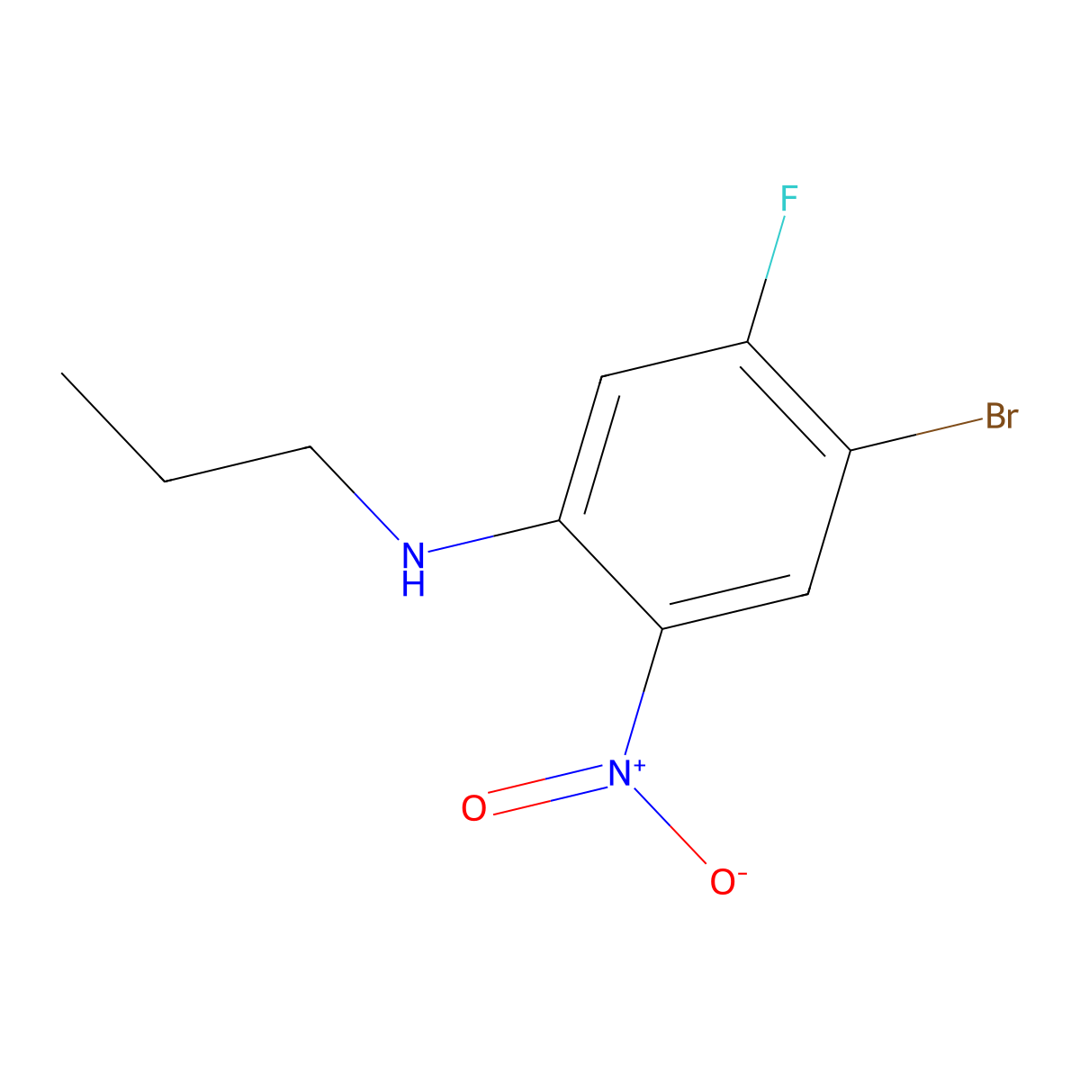 4-Bromo-5-fluoro-2-nitro-N-propylaniline molecular structure, CAS 1261927-35-8