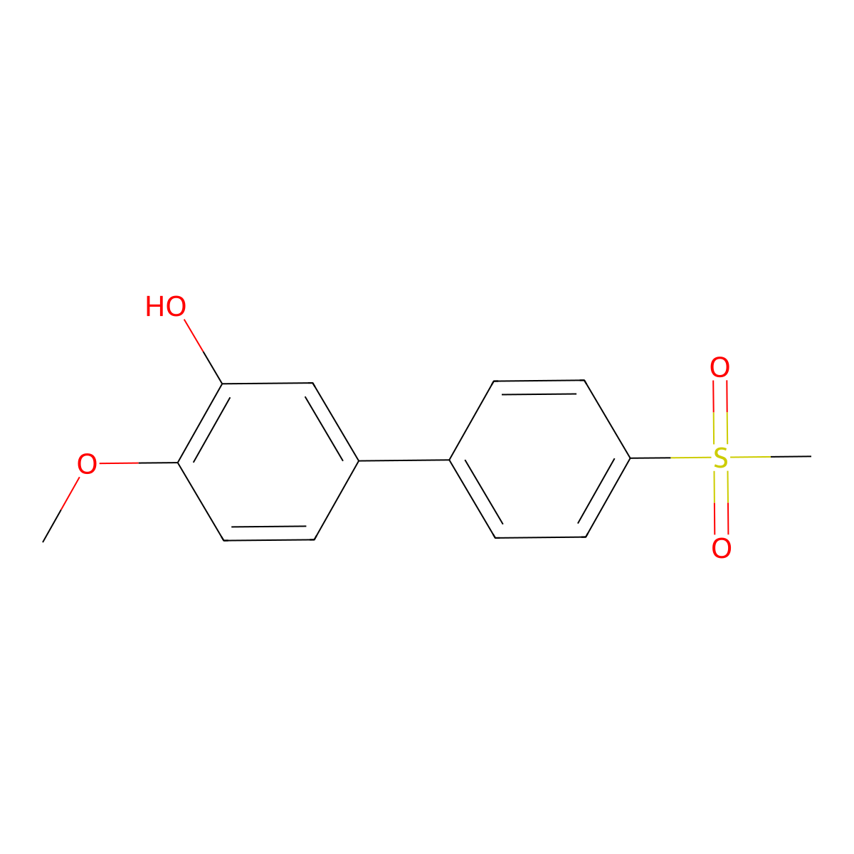 2-Methoxy-5-(4-methylsulfonylphenyl)phenol molecular structure, CAS 1261927-39-2