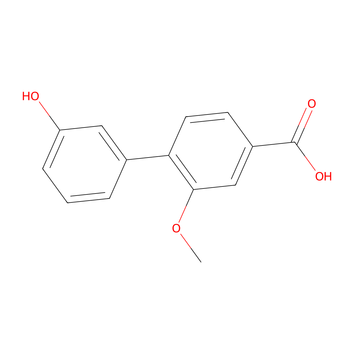 4-(3-Hydroxyphenyl)-3-methoxybenzoic acid molecular structure, CAS 1261927-42-7