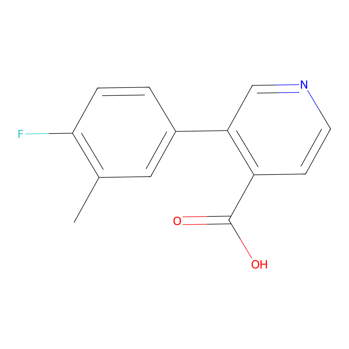 3-(4-Fluoro-3-methylphenyl)isonicotinic acid molecular structure, CAS 1261927-45-0