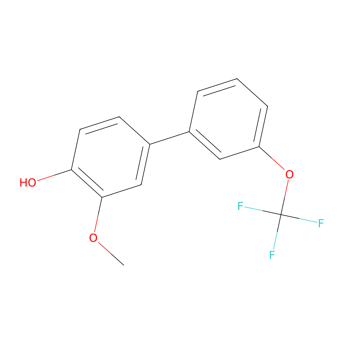 2-Methoxy-4-(3-trifluoromethoxyphenyl)phenol molecular structure, CAS 1261927-47-2
