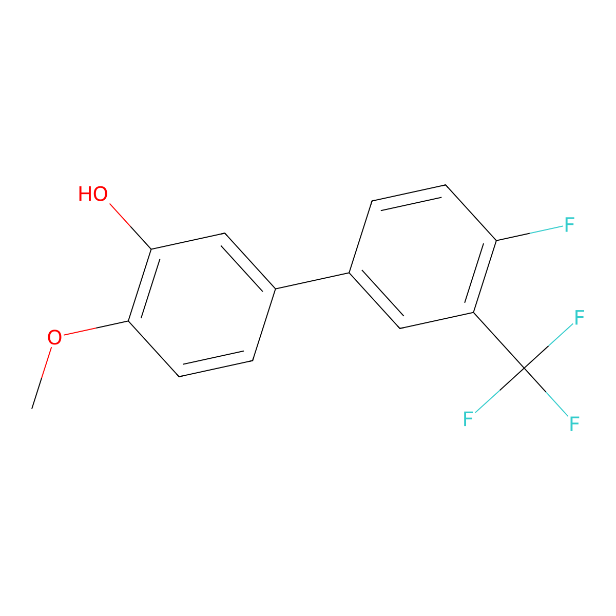 5-(4-Fluoro-3-trifluoromethylphenyl)-2-methoxyphenol molecular structure, CAS 1261927-52-9
