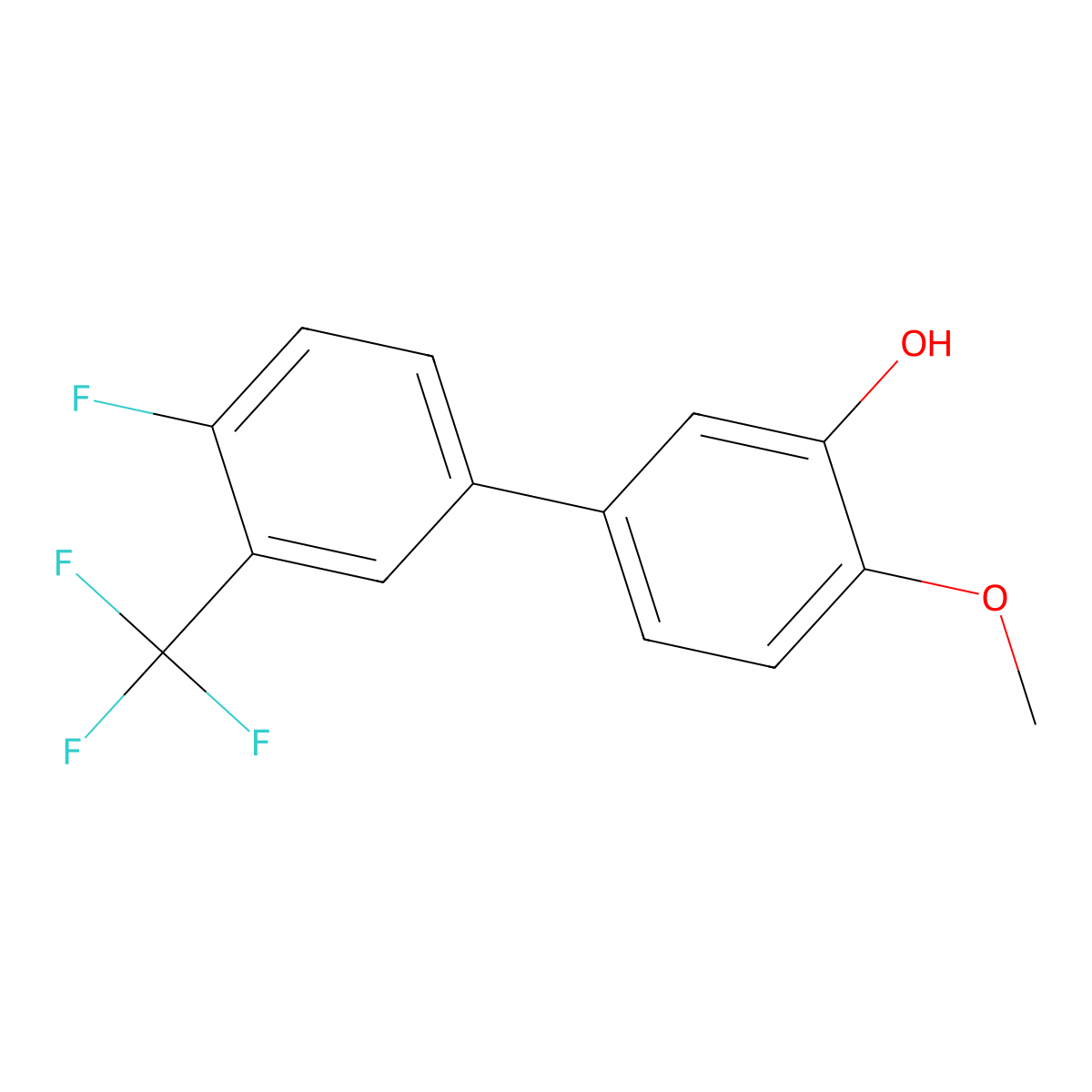 5-(4-Fluoro-3-trifluoromethylphenyl)-2-methoxyphenol molecular structure, CAS 1261927-52-9