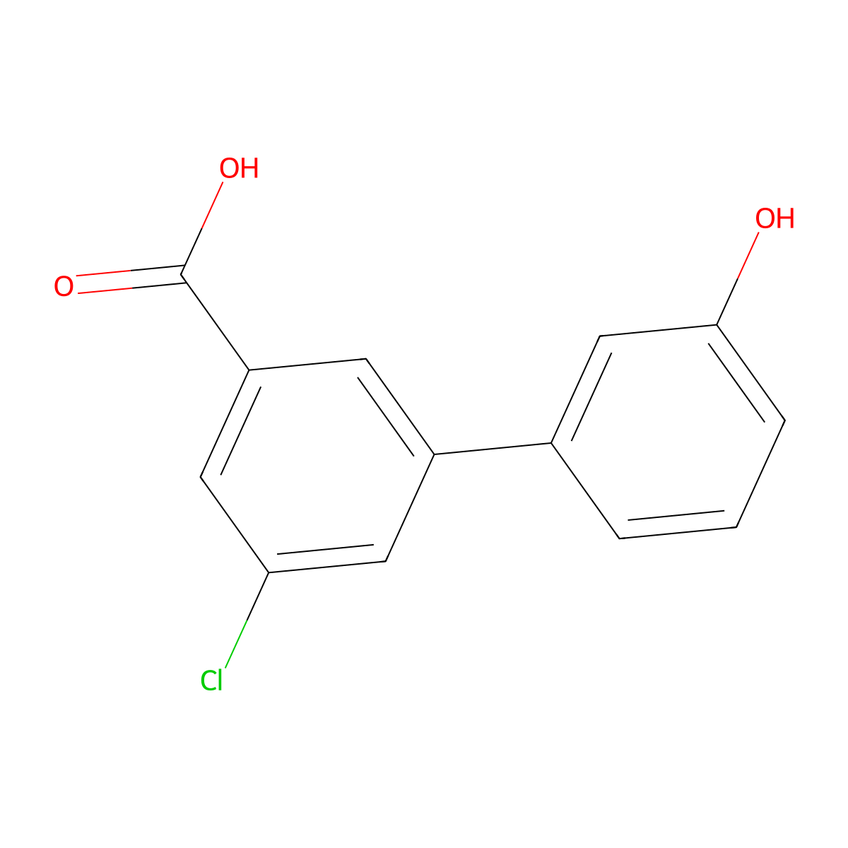 5-Chloro-3-(3-hydroxyphenyl)benzoic acid molecular structure, CAS 1261927-55-2