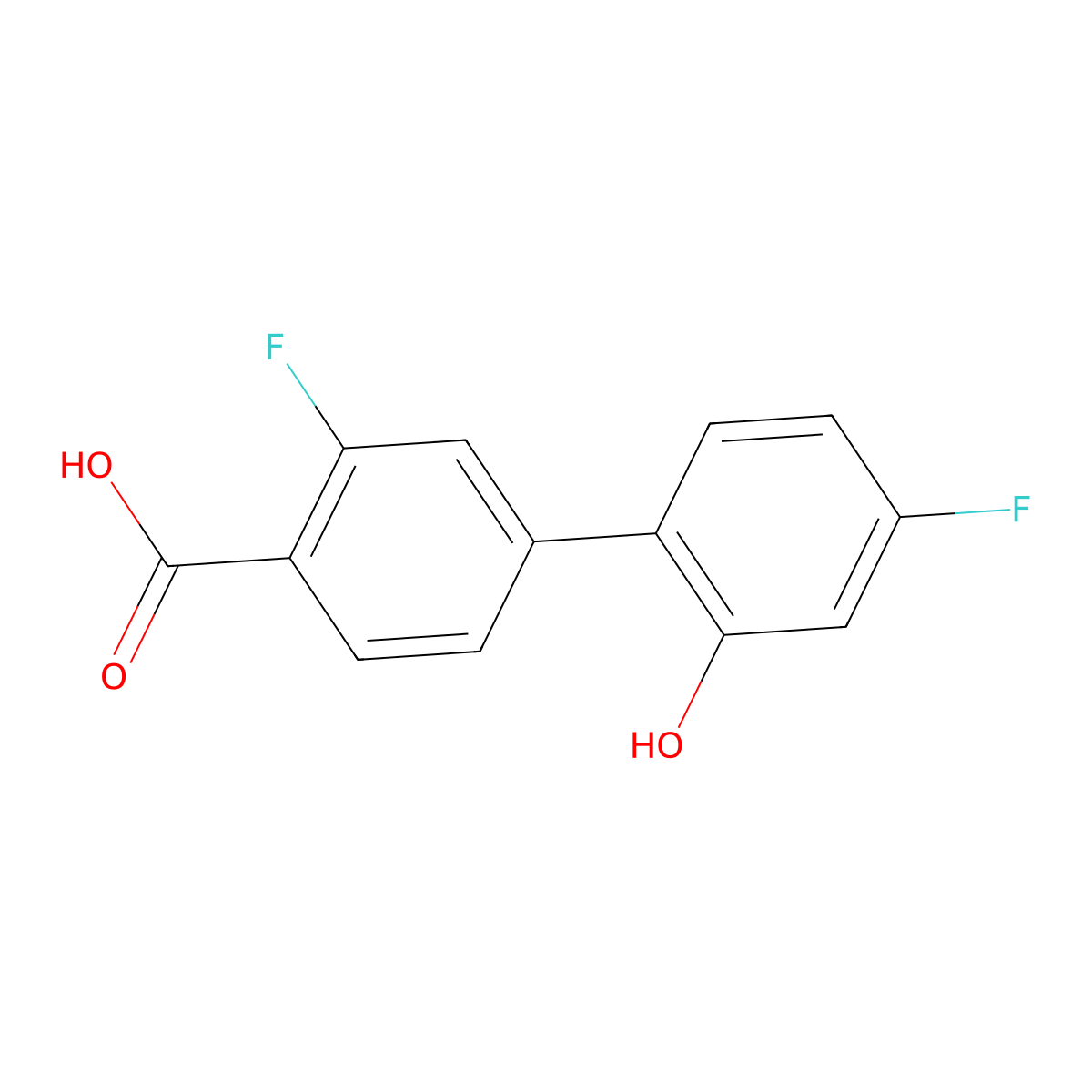 2-Fluoro-4-(4-fluoro-2-hydroxyphenyl)benzoic acid molecular structure, CAS 1261927-57-4