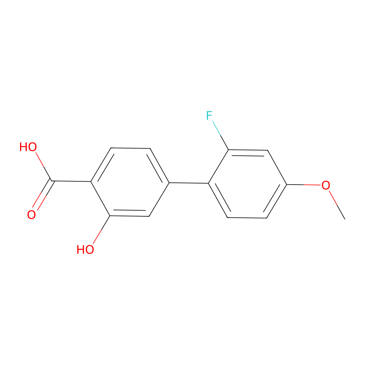 4-(2-Fluoro-4-methoxyphenyl)-2-hydroxybenzoic acid molecular structure, CAS 1261927-62-1