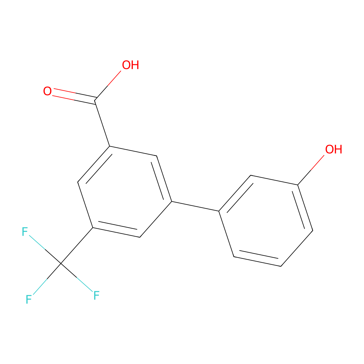 3-(3-Hydroxyphenyl)-5-trifluoromethylbenzoic acid molecular structure, CAS 1261927-75-6