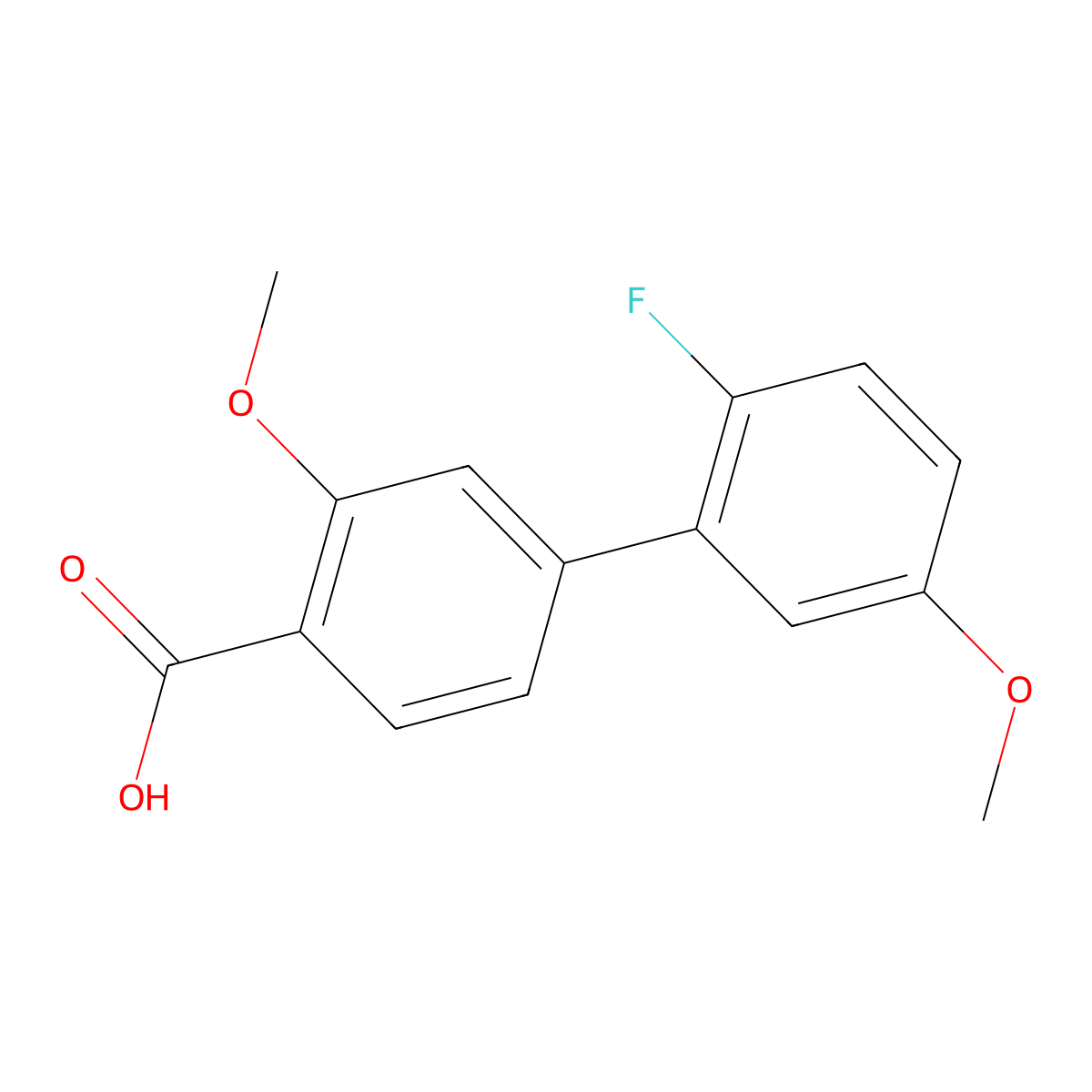 4-(2-Fluoro-5-methoxyphenyl)-2-methoxybenzoic acid molecular structure, CAS 1261927-79-0