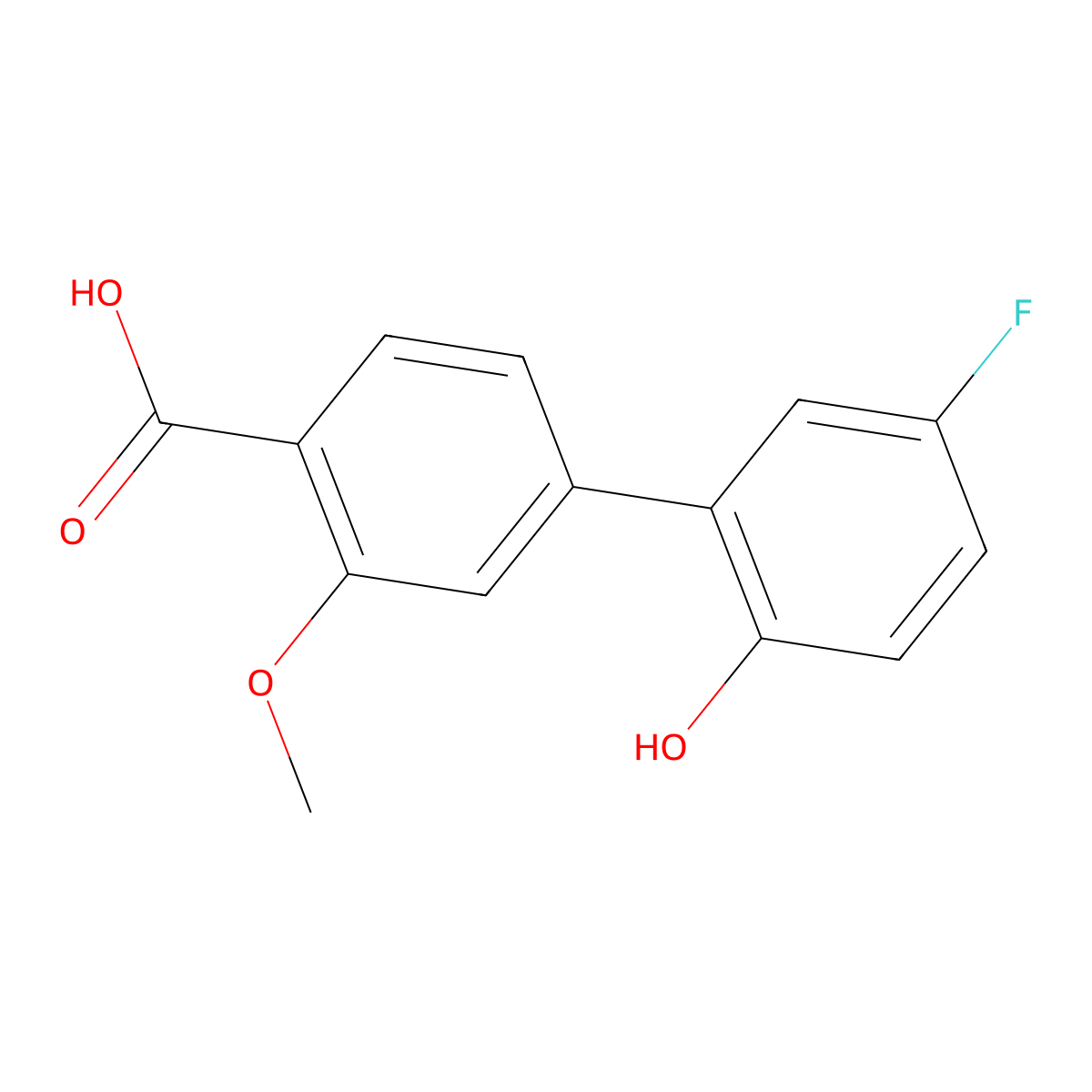 4-(5-Fluoro-2-hydroxyphenyl)-2-methoxybenzoic acid molecular structure, CAS 1261927-86-9