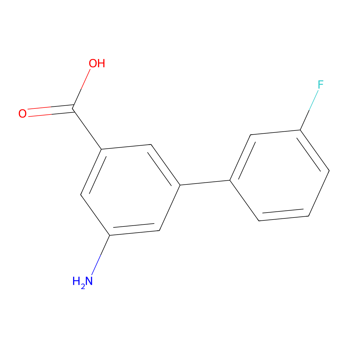 3-Amino-5-(3-fluorophenyl)benzoic acid molecular structure, CAS 1261927-95-0