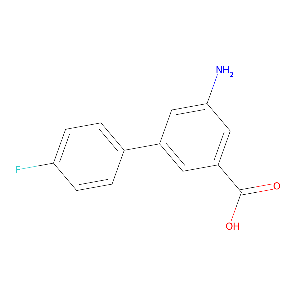 3-Amino-5-(4-fluorophenyl)benzoic acid molecular structure, CAS 1261928-03-3