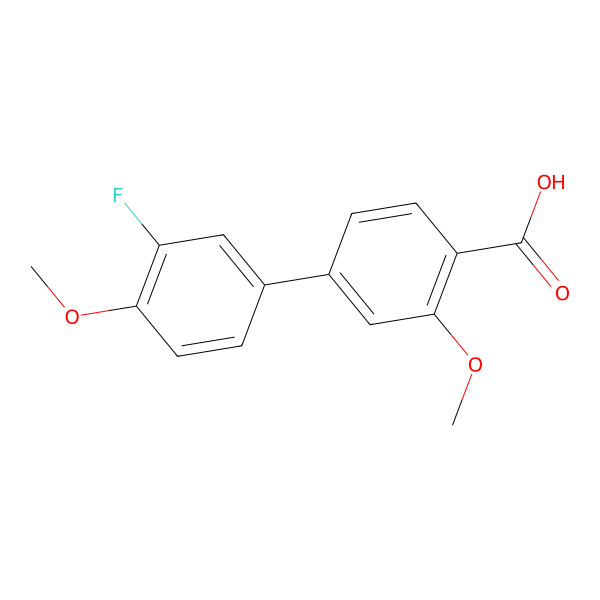 4-(3-Fluoro-4-methoxyphenyl)-2-methoxybenzoic acid molecular structure, CAS 1261928-05-5
