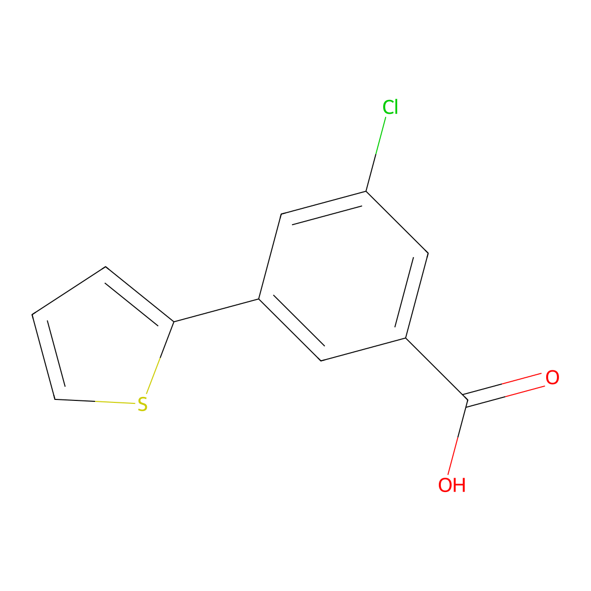5-Chloro-3-(thiophen-2-yl)benzoic acid molecular structure, CAS 1261928-17-9