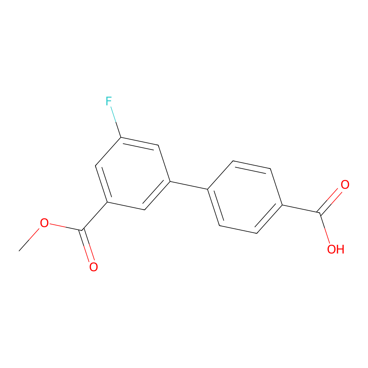 4-(3-Fluoro-5-methoxycarbonylphenyl)benzoic acid molecular structure, CAS 1261928-18-0