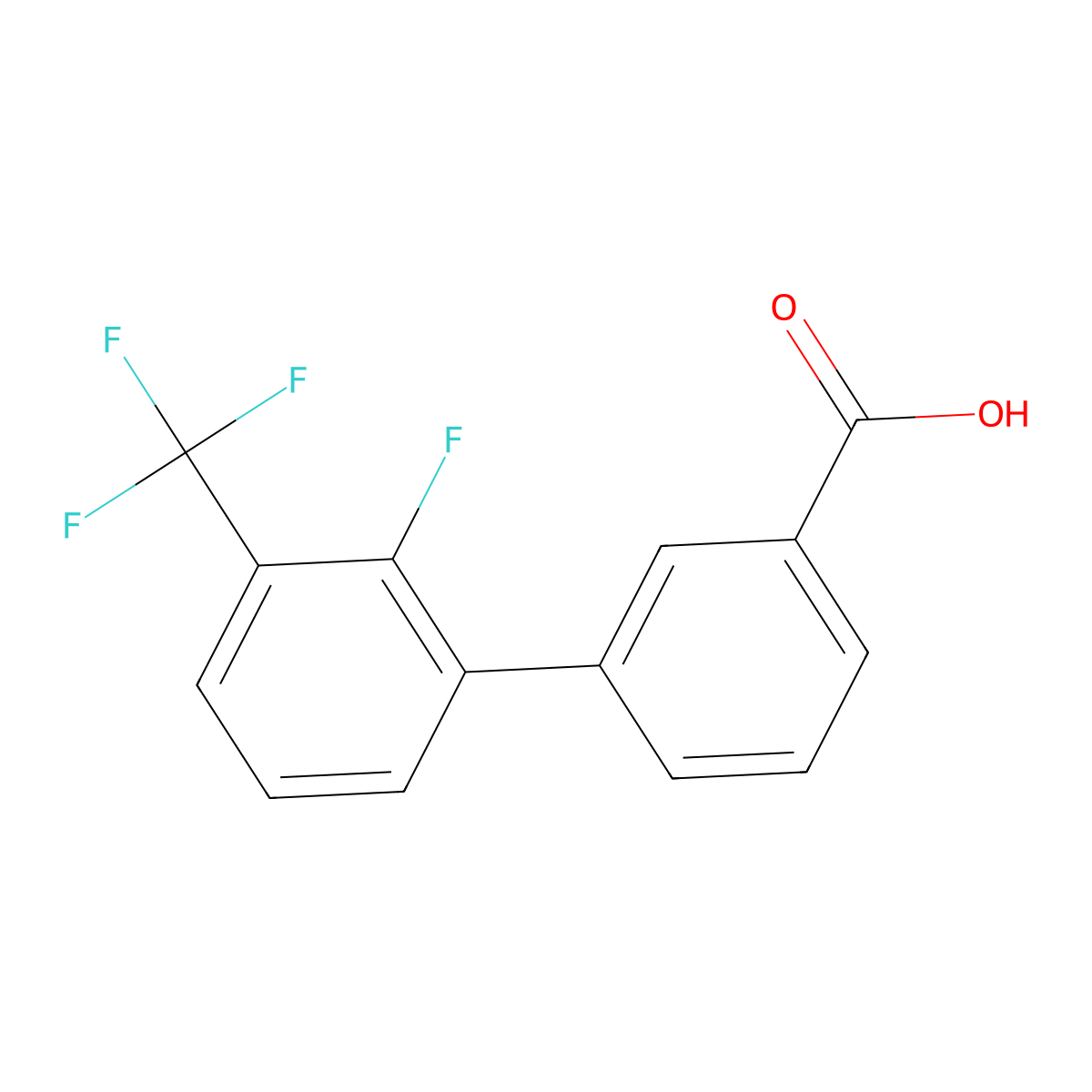 3-(2-Fluoro-3-trifluoromethylphenyl)benzoic acid molecular structure, CAS 1261928-28-2