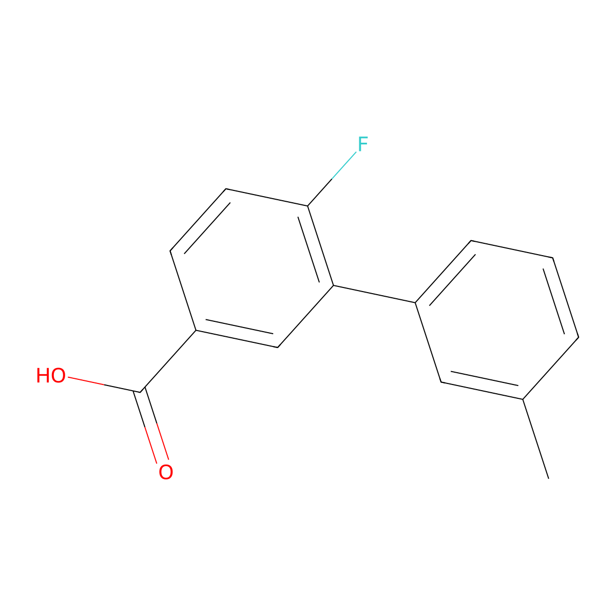 4-Fluoro-3-(3-methylphenyl)benzoic acid molecular structure, CAS 1261928-43-1